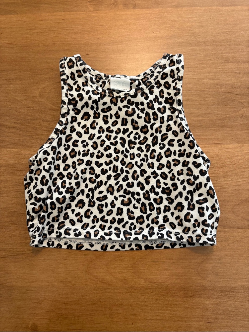 Zara girls Leopard Print Cropped Tank Top, Size 11/12